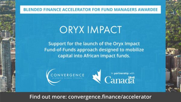 oryx impact awardee of convergence blended finance accelerator